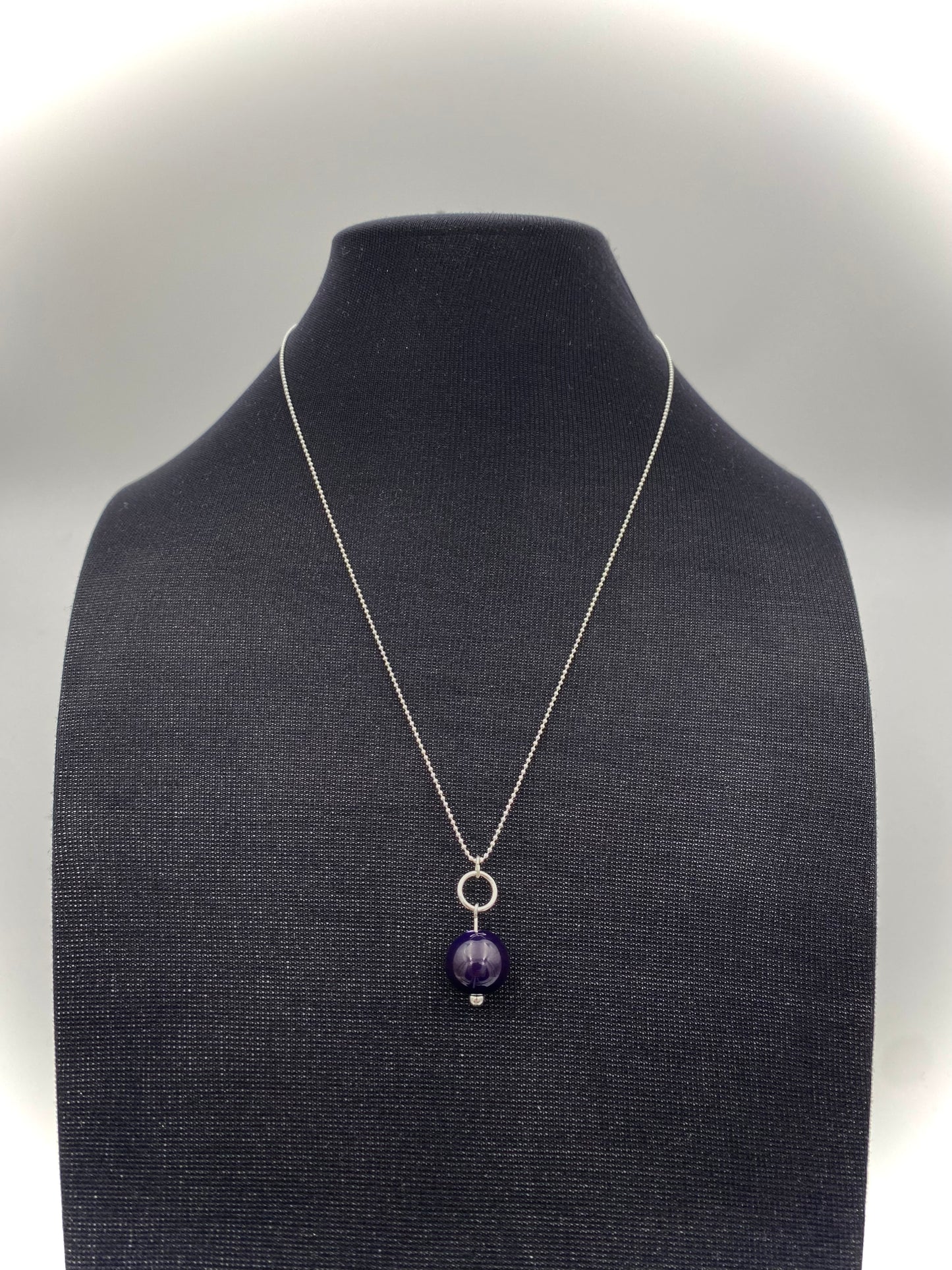 Hängsmycke 925 silver och lampworkpärla.