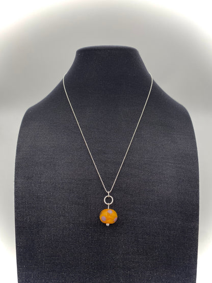 Hängsmycke 925 silver och lampworkpärla.