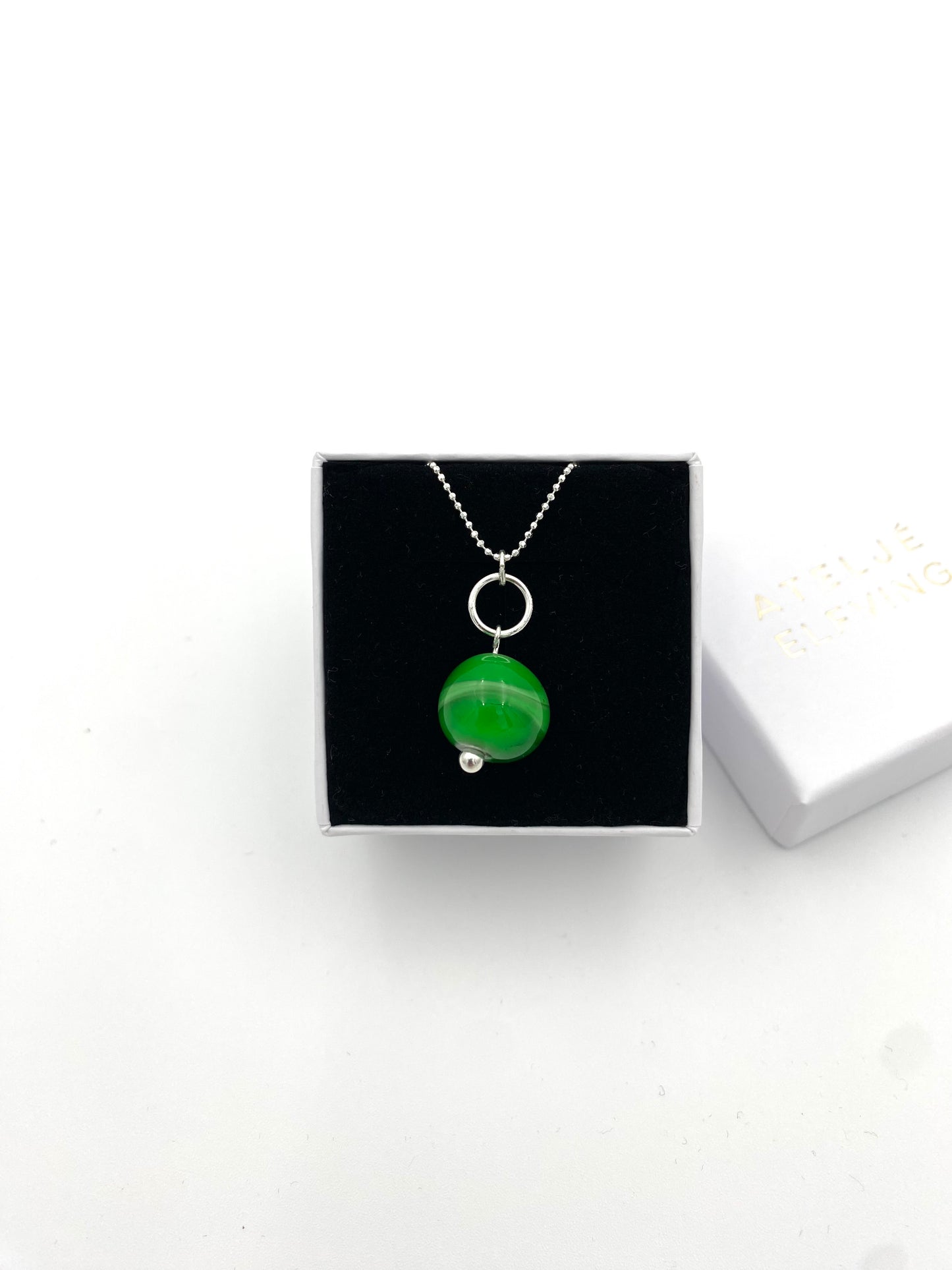 Hängsmycke 925 silver och lampworkpärla.