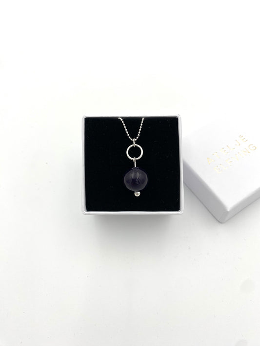 Hängsmycke 925 silver och lampworkpärla.